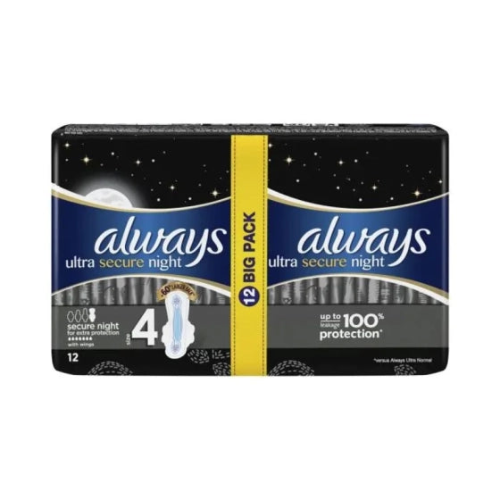 ALWAYS Дамски превръзки always ultra night plus duo x12