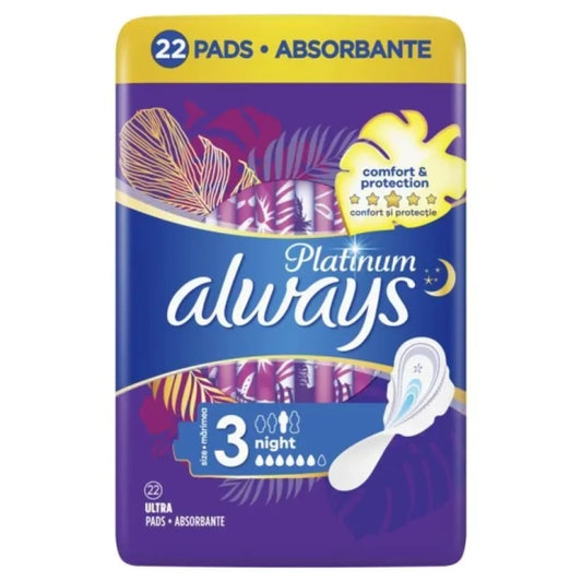ALWAYS Дамски превръзки always platinum night quattro x22