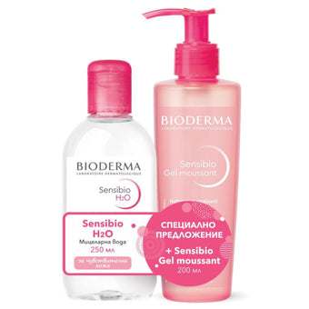compare product Bioderma promo sensibio h2o мицеларна вода 250мл + измивен гел 200мл