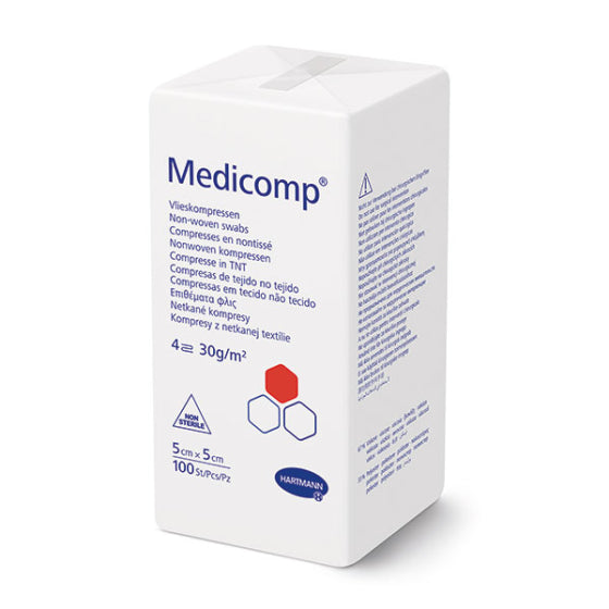 MEDICOMP Медикомп компрес нетъкан текстил  нестерилен 5см/5смх100 421821