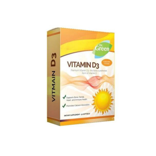 DR. GREEN Витамин D3 капсули за имунитет 1000IU х30 Dr.Green - Снимка 1 от 2