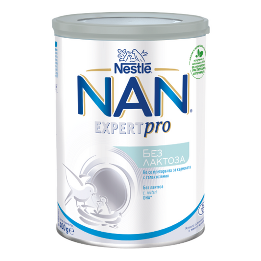 NAN Nestle NAN Без лактоза Висококачествено обогатено мляко на прах за кърмачета без лактоза 400г - Снимка 1 от 3