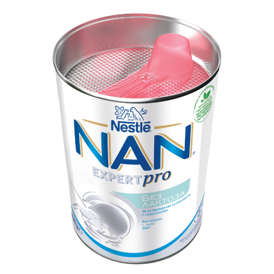 NAN Nestle NAN Без лактоза Висококачествено обогатено мляко на прах за кърмачета без лактоза 400г - Снимка 2 от 3