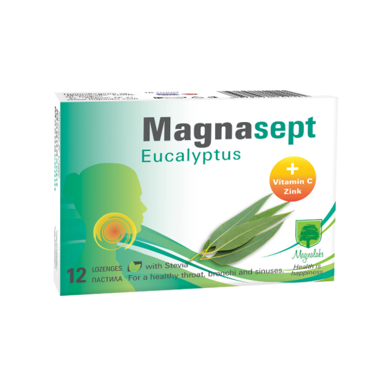 MAGNASEPT Магнасепт евкалипт пастили при болки в гърлото х12 Magnalabs
