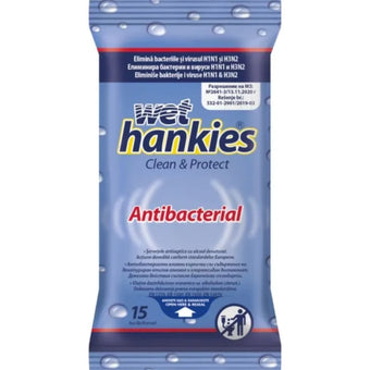 compare product Wet hankies clean антибактериални влажни кърпи 15