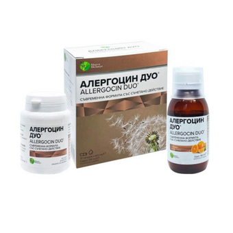 compare product Алергоцин дуо капсули 425мг х 20 + сироп 100мл