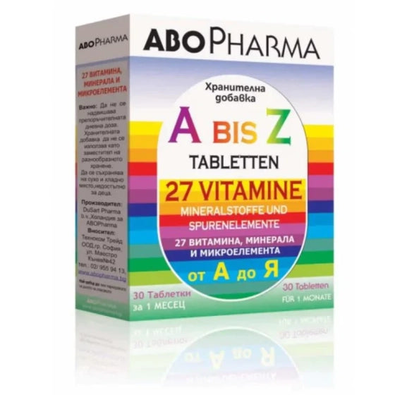 ABOPHARMA Витамини и минерали от А до Я таблетки х30 Abopharma - Снимка 2 от 2