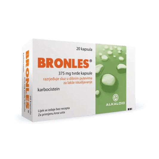 BRONLES Бронлес капсули  за подпомагане на отхрачването 375 мг х20