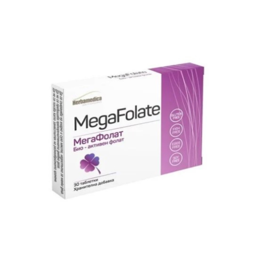 HERBA MEDICA Мега Фолат таблетки преди, по време и след бременност 800мкг х30 Herbamedica