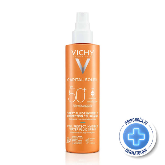 Vichy Soleil SPF 50+ cell protect флуиден спрей за лице и тяло 200 мл 810869 - Снимка 1 от 5