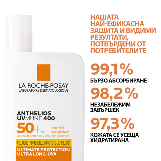 La Roche-Posay Anthelios SPF 50+ uvmune 400 флуид за лице 50 мл 797597 - Снимка 4 от 9