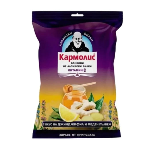 Dr. A. & L. SCHMIDGALL Бонбони кармолис с джинджифил + мед + витамин С 75гр