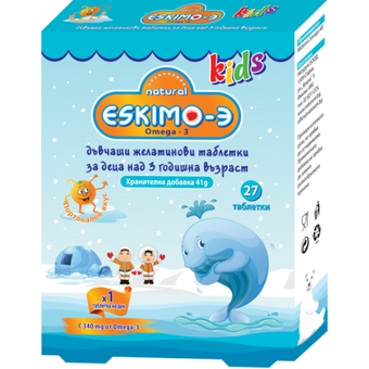 compare product Ескимо-3 кидс портокал дъвчащи таблетки х 27