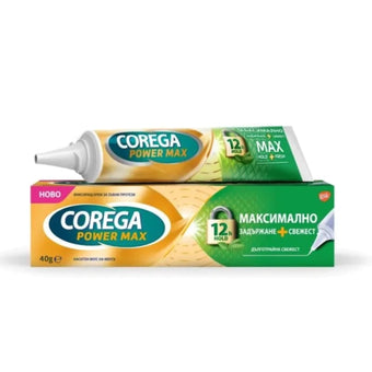 compare product Корега МАКСИМАЛНО ЗАДЪРЖАНЕ + СВЕЖЕСТ Фиксиращ крем за зъбни протези 40гр