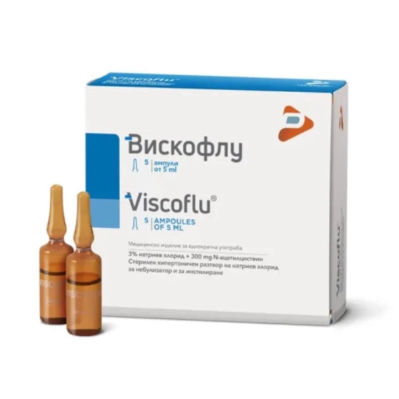 VISCOFLU Вискофлу ампули за инхалиране при лечение на остър бронхит и синузит 5мл х5
