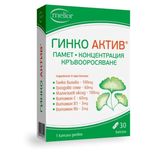 GINKGO Гинко Актив капсули за памет и концентрация х30