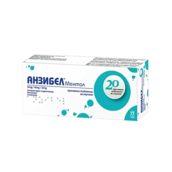 ANZIBEL Анзибел ментол при възпалено гърло таблетки за смучене х 20