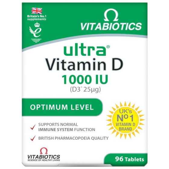 VITABIOTICS Витабиотикс Ултра витамин D3 1000IU таблетки х 96