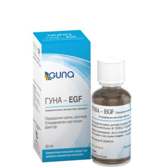 GUNA S.P.A. Гуна-EGF капки за стимулиране синтеза на колаген еластин и хиалуронова киселина x30 мл