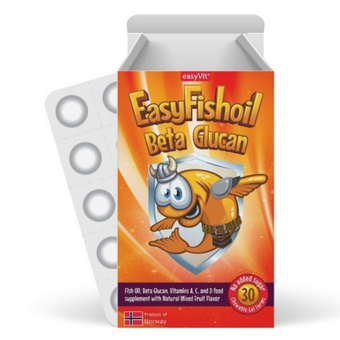 compare product EasyFishoil с Бета глюкан таблетки за дъвчене х 30