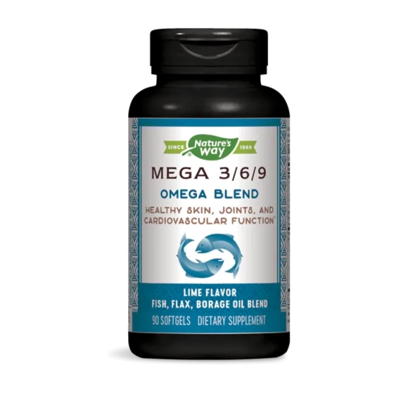 NATURES WAY Мега 3-6-9 омега бленд капсули за кожа стави и сърце х90 Nature's Way