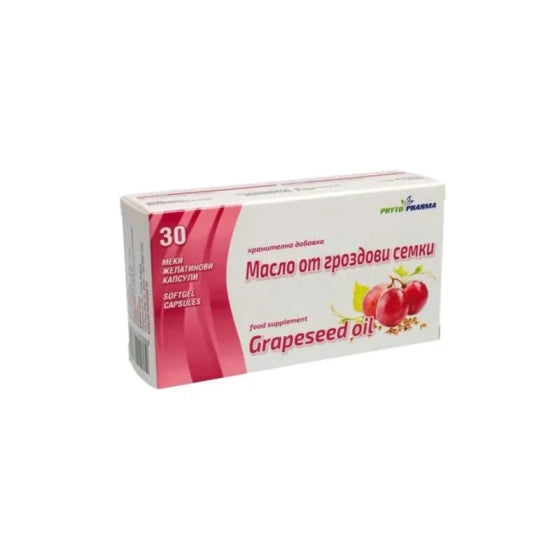PHYTOPHARMA Масло от гроздови семки капсули природен антиоксидант х30
